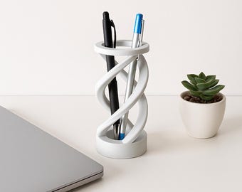 3D Spiral Pen HolderSTL File | Modern Desk Organizer STL (Digital File)