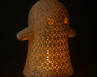 Ghost Lantern Set STL File: Halloween Tea Light Holder, 3D Printable (Digital File)