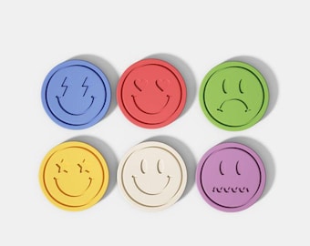 Emoji Coasters 3D Printable File: Coaster Set STL (Digital Download)