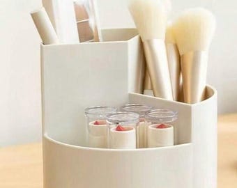 3D Printable Circular Desk Organizer STL File: Pen & Makeup Holder (Digital Download)