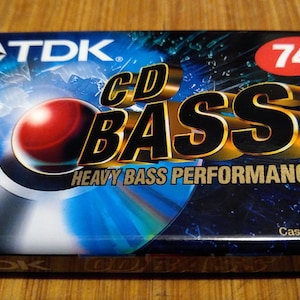 TDK CD bass cassette tape cart. BAS-74 NiP sealed original blank