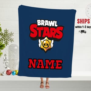 Personalized Brawl Stars Blanket, Brawl Stars Gamer Gift, Supercell Merch, Christmas Gift for Gamer, Brawl Stars Player Blanket, edgar, bibi