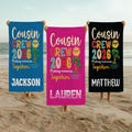 Custom Cousin Crew Beach Towel: Family Reunion Trip Gift, 2026 Christmas Grandkids Gift