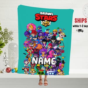 Custom Brawl Stars Blanket with Name, Brawl Stars Gamer Gift, Supercell Merch, Christmas Gift for Gamer, Brawl Stars Player Blanket