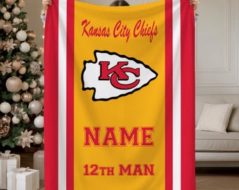 Personalized 12th Man Blanket: Custom Football Fan Cozy Soft Minky Sherpa Throw