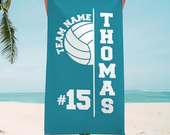 Custom Volleyball Team Beach Towel | Personalized Team Gift for Tournaments - Fast Shipping