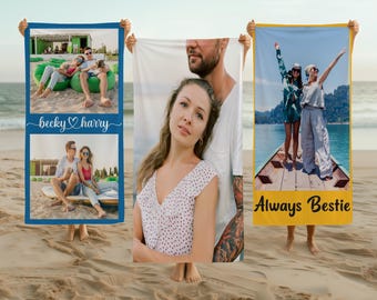 Custom Photo Beach Towel: Personalized Family & Bestie Summer Gift