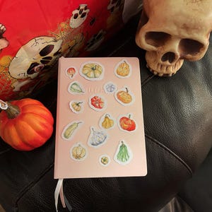 Halloween Watercolor Die-Cut Pumpkin Stickers | Stickers for Journal, Scrapbook, Spooky Decor, Original Design, Hand-Painted, For Planner