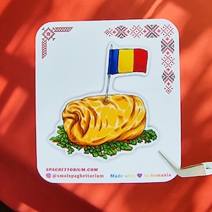 Romanian Food Cuisine Magnet | Sarma cu Pătrunjel și Steag Românesc, Romanian Flag, Made in Romania, Kitchen Decor