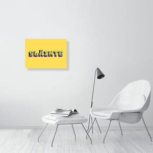 Sláinte (Cheers) - Retro 3D Typography Print - Irish Cheers Wall Art 17x23 inches