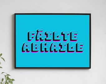 Impresión Fáilte Abhaile: Arte retro irlandés de bienvenida a casa