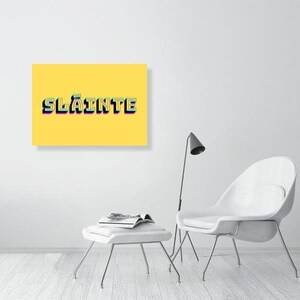 Sláinte (Cheers) - Retro 3D Typography Print - Irish Cheers Wall Art 23x33 inches