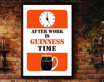 Irish Stout Time Print: After Work Beer Lover Gift
