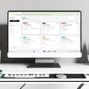 Content-Sprint-Planer | Google Sheets Web-App | Social-Media-Content-Kalender | Instagram-, TikTok- und Blog-Organizer | Dark-Mode-Ersteller-Dashboard