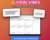 Viral Vibes | Aesthetic Google Sheets Content Planner | Social Media Calendar & Scheduler | Instagram TikTok Blog Organizer Creator Strategy