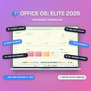 OfficeOS | App Web definitiva per Google Sheets | Planner digitale estetico e bacheca Kanban | Alternativa a Notion | Oltre 35 temi | Nessun abbonamento