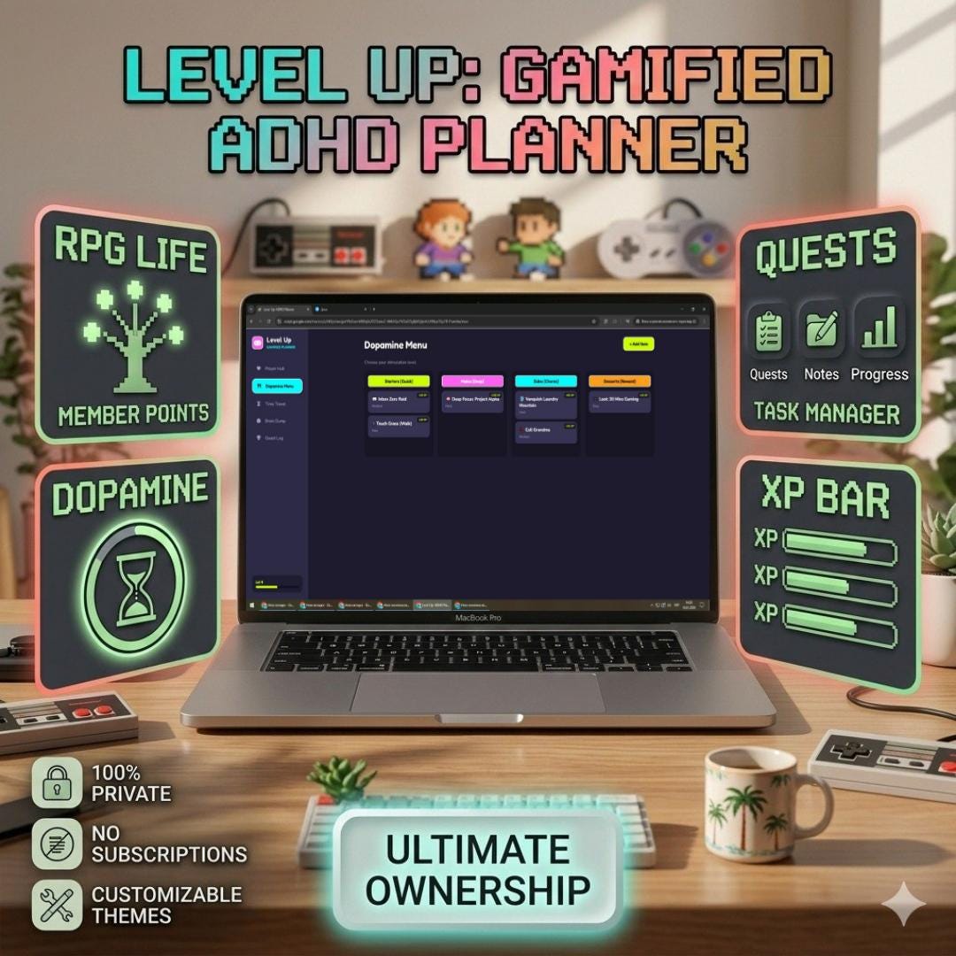 Level Up: Gamified ADHD Planner | Google Sheets RPG Life Game | XP ...