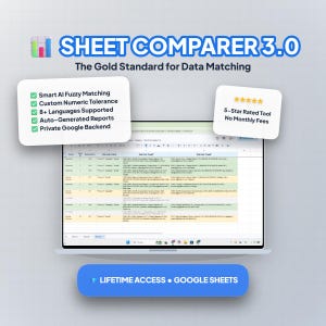 Sheet Comparer Pro 3.0 | AI Fuzzy Match & Data Reconciliation | Google Sheets Regex Tool Multilingual Duplicate Finder Bank Statement Match