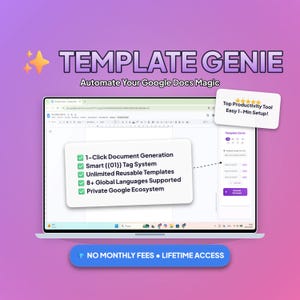Template Genie | Google Docs Automation Add-on | Instant Template Filler from Sheets | Document Generator | Invoice & Contract Automator