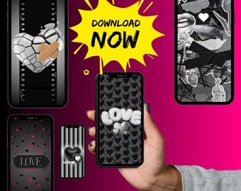 Fondo de pantalla oscuro para San Valentín: Romance gótico, corazones melancólicos (descarga digital)