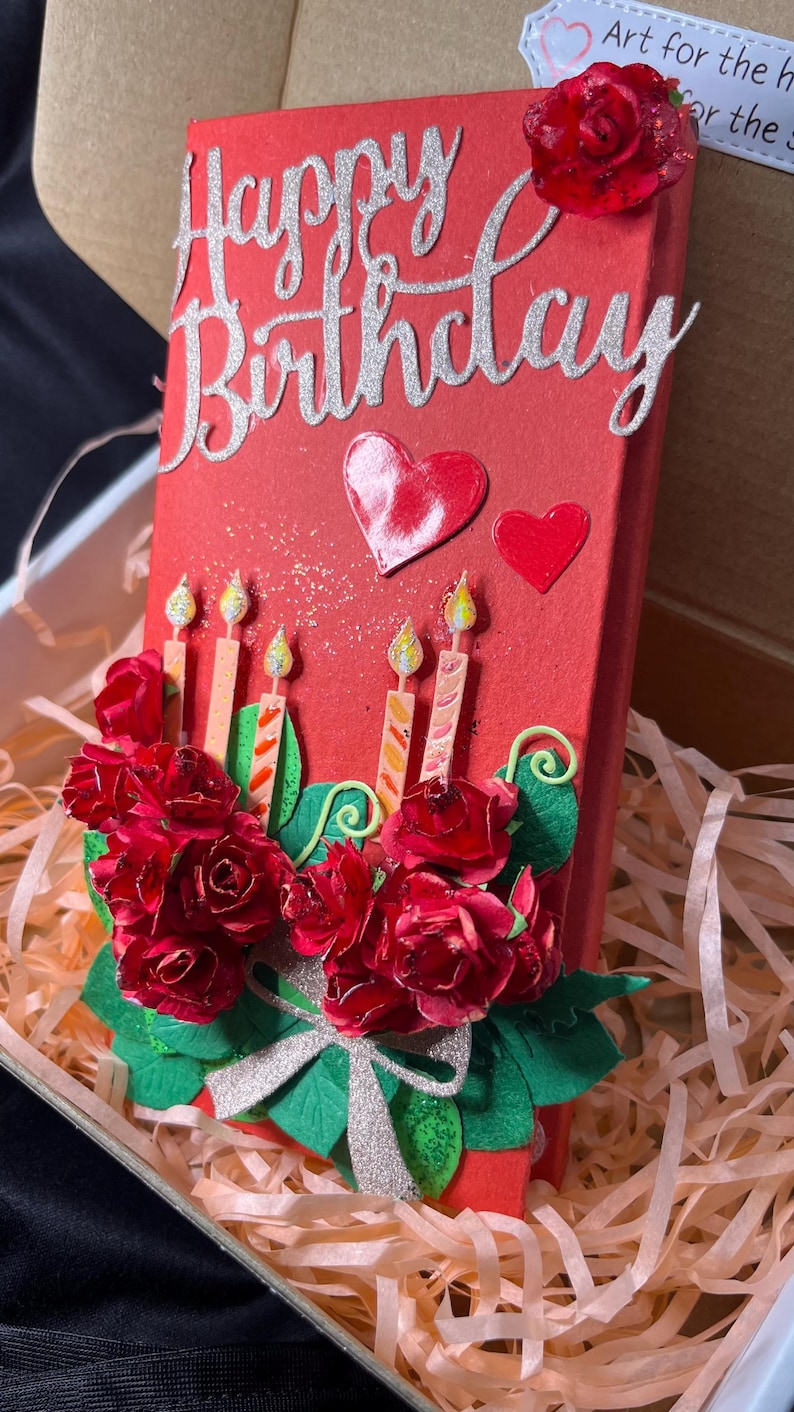 Tarjeta personalizada de chocolate Lindt: regalo de celebración hecho a mano imagen 4