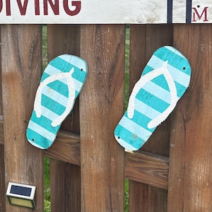 Décoration de tongs en bois pour clôture, piscine, porche, terrasse, bar, jardin ou cour, faite main à l'intérieur ou à l'extérieur