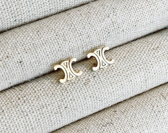 Gold / White Gold Plated Triomphe Ear Stud｜Solid Silver