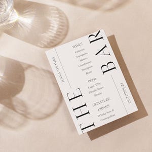 Custom Bar Sign, Wedding Drink Menu, Personalized Bar Sign, Wedding bar sign template, Wedding Cocktail Sign, Beverage Sign, aesthetic bar