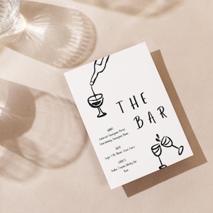 Custom Bar Sign Wedding Drink Menu Personalized Bar Sign Wedding bar sign template Wedding Cocktail Sign Beverage Sign