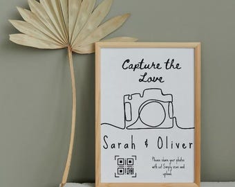 Capture The Love Sign, Wedding qr Code Sign, qr code, qr code wedding, aesthetic qr code sign, aesthetic photo sign, wedding photo sign
