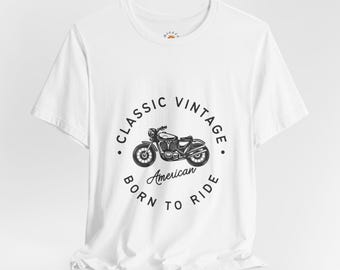 Vintage Motorcycle T-Shirt: Retro Biker Design, 100% Cotton