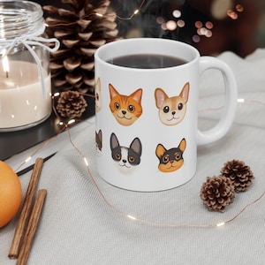 Coffee Mug, Funny, Humor, Cartoon, Gift for Her Him, Present, Birthday, Holiday, Fun Cat and Dog Mug 11oz