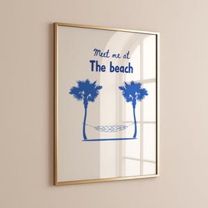 Rencontrez-moi à la plage estampes d&#39;art mural - téléchargement numérique pour une décoration de maison de plage, une décoration d&#39;été, une chambre de bébé, une décoration de dortoir ou une décoration de chambre de fille
