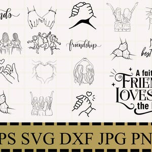Beste Freundes-Svg-Bundle, Freundschaft Tag Svg, Besties Svg, Freunde Svg, Weibliche Freundschaftssvg, Bff Art., Png Cricut, Silhouette, Freundschaft SVG