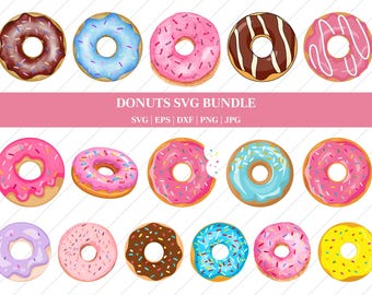 Donut SVG Bundle, Donut Svg , Donut Cricut ,Donut Clipart , Donut PNG Jpg Dxf
