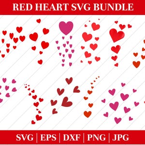 Fliegende Herzen (Happy Valentines Day Design). Schneide Dateien für Cricut. Clip-Kunst