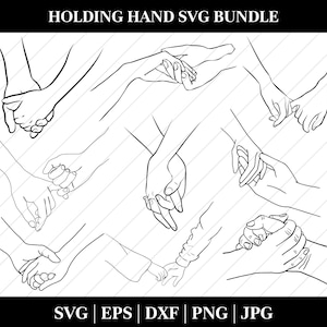 Holding Hands svg Bundle, Holding Hand Cut File, Holding Hand Silhouette, Couple Hands svg For Cricut, Pinky Hold svg, Digital Bundle