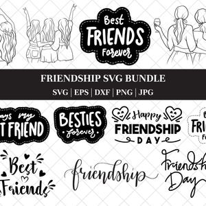 Paquete de Svg de Mejor Amigo, Paquete de Svg de Amigo, Svg de Amistad, Clipart de Amigos, Archivos de Corte de Amigos para Circurt, Svg de Mejor Amigo, Svg de Mejor Amigo, Png