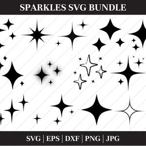 Funkeln SVG Bundle, Funkeln der Sterne SVG, Sterne SVG, Stern Clipart, helle Sterne, funkelnde Sterne, sofortiger Download, Cricut Cut Datei, Silhouette