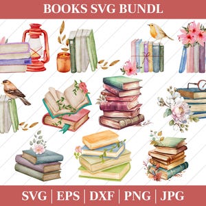 Floral Book SVG,Book Svg bundle,Books with Flowers Svg,Reading book Svg,wildflowers book bundle svg,open book svg, stack of books svg cricut