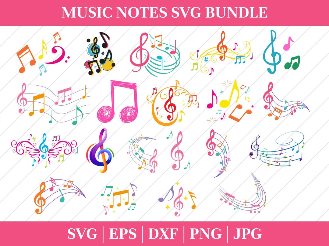 MUSICAL NOTES SVG, Musical Notes Clipart, Music Notes Svg, Musical ...