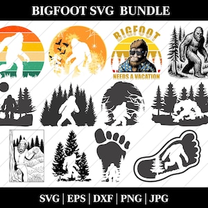 Bigfoot SVG Mega Bundle, Bigfoot SVG, Sasquatch SVG, Bigfoot Clipart, Bigfoot Files for Cricut, Bigfoot Cut Files For Silhouette, Png Vector