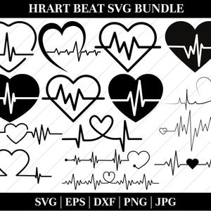 HEARTBEAT SVG-bundel, HEARTBEAT-clipart, Heartbeat Svg-bestanden knippen voor Cricut, Heartbeat-svg