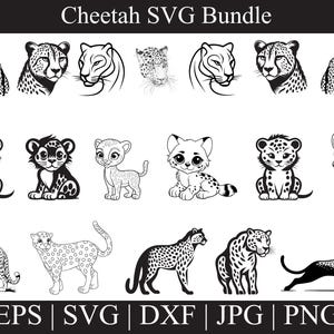 Cheetah Svg , Png Bundle, Cheetah Clipart, Cheetah Silhouette, Vector Art, Cheetah Outline, Cheetah Circuit Files, Peeking Cheetah cut files