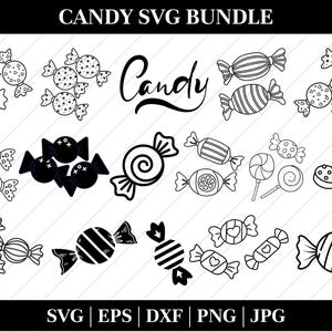 Candy Svg Bundle, Candy Party Svg, Candy Svg, Lollipop Svg, Sweets Svg, Candy Cane Svg, Lollipop Cut File, Instant Download