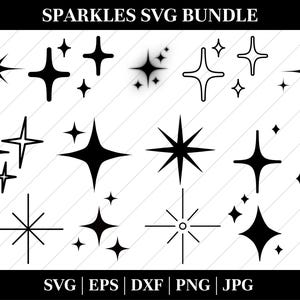 Funkeln SVG Bundle, Funkeln der Sterne SVG, Sterne SVG, Stern Clipart, helle Sterne, funkelnde Sterne, sofortiger Download, Cricut Cut Datei, Silhouette