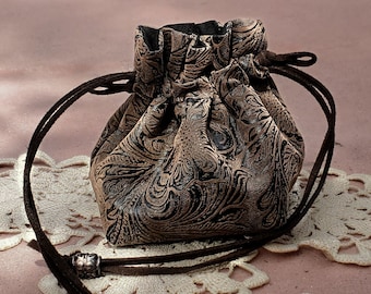 Faux Leather Drawstring Bag, Cotton Dice Bag, Small Coin Pouch, Dnd  Gaming Dice Bag, Jewelry Purse, Ren Faire Bag,