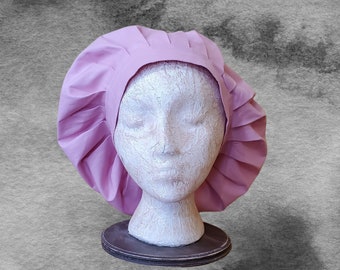 Ren Faire Muffin Hat in Pink Cotton, Medieval Caul, Muffin Cap, Renaissance Hat, Floppy Hat, Mob Cap, SCA LARP, Peasant Garb, Head Covering