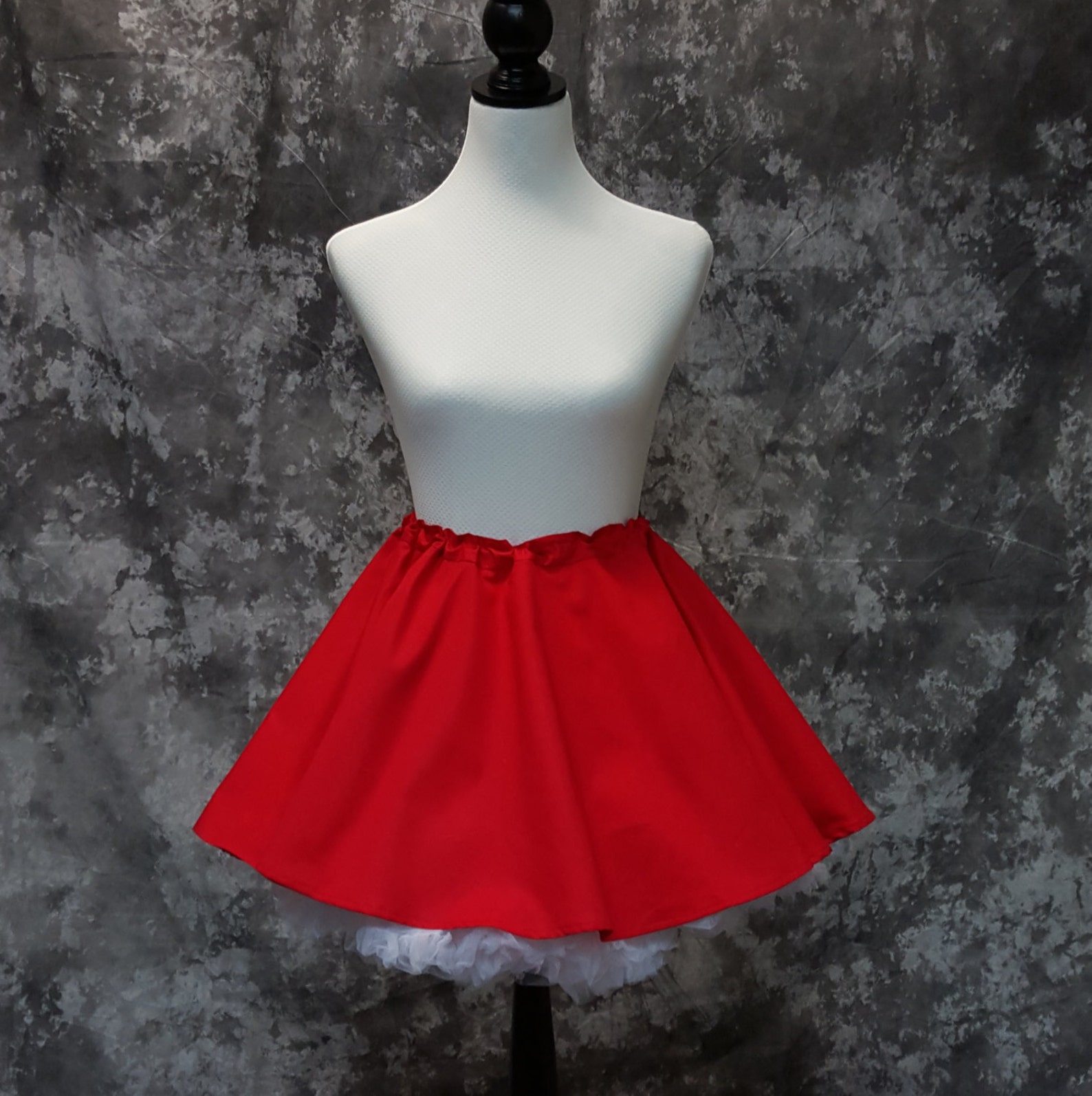 Red Full Circle Mini Skirt Adult Twirl Skirt Skater | Etsy