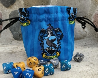 Ravenclaw Drawstring Bag, Dnd Gaming Dice Pouch, Small Coin Purse, Rune Bag, Jewelry Purse, Harry Potter Bag, Dungeons and Dragons Dice Bag